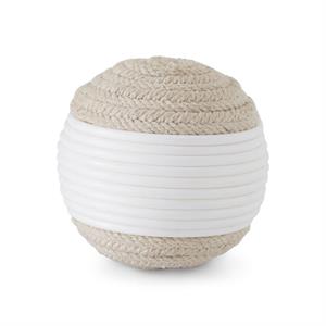 4 in White Braided Ribbed Ball