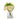 6.75 Inch White Ranunculus Bouquet in Glass Vase