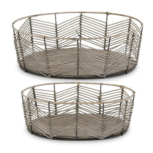 Large Chevron Bamboo Basket