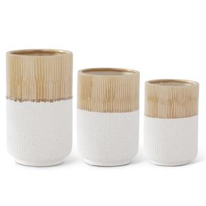 Small Beige & White Vase