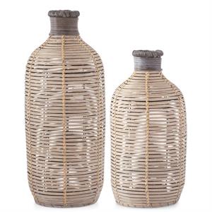 LARGE WOVEN RATTAN VASE