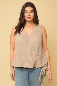 Plus Taupe Wrap Tank