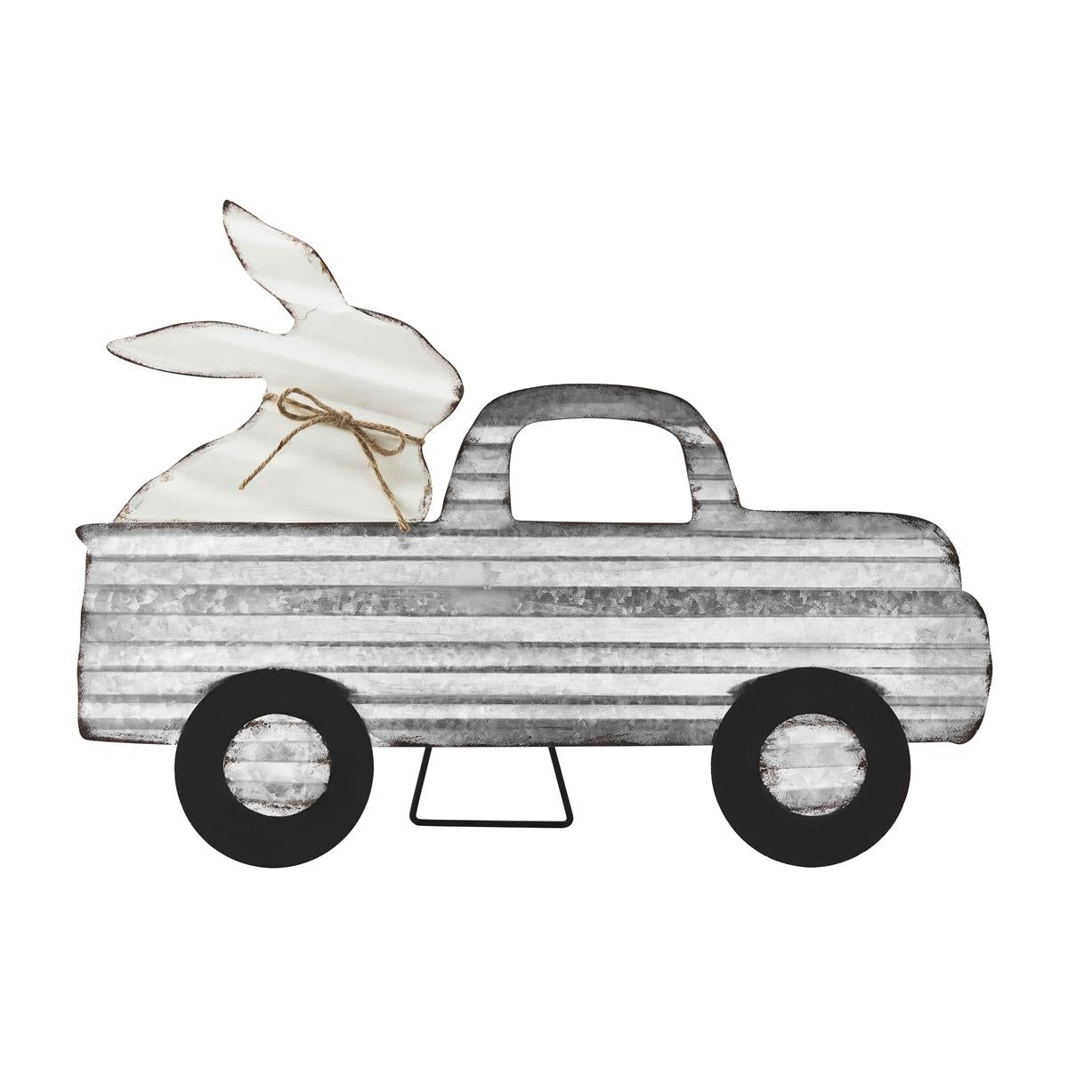 Truck Bunny Easel Tin Decor