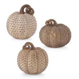Resin Beige Textured Pumpkins
