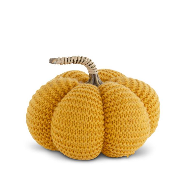 7in. Golden Yellow Knit Pumpkin