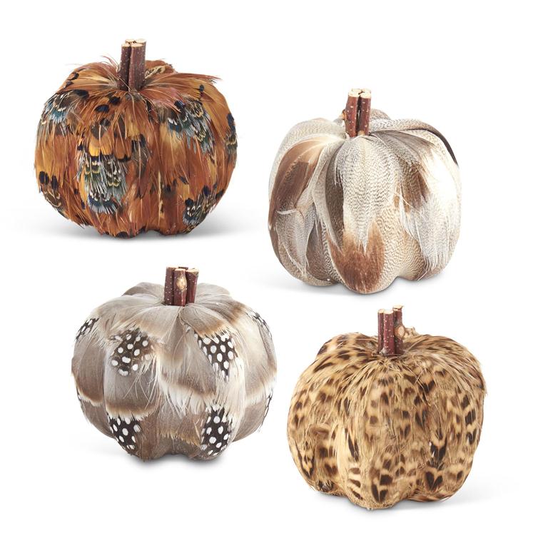 Assorted 3.25in Feather Pumpkin