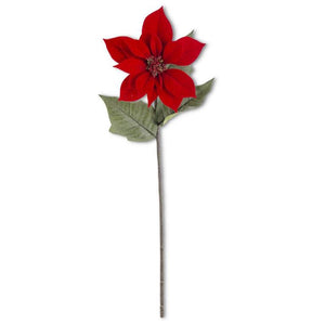 28in Red Poinsettia Stem