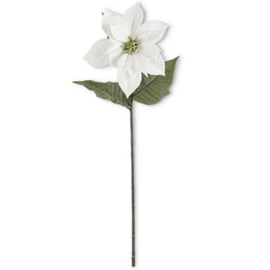 28in White Poinsettia Stem