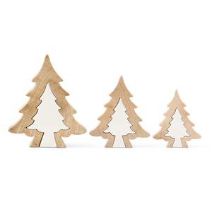 Wood Trees w/White Centers