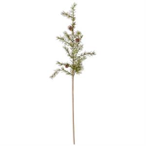 33in Glittered Snowy Pine Stem w/Pinecones