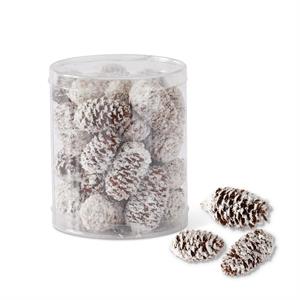 6.5in Long Glittered Flocked Pinecones