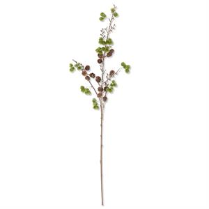 39in Glittered Larch Pine Stem w/Pinecones