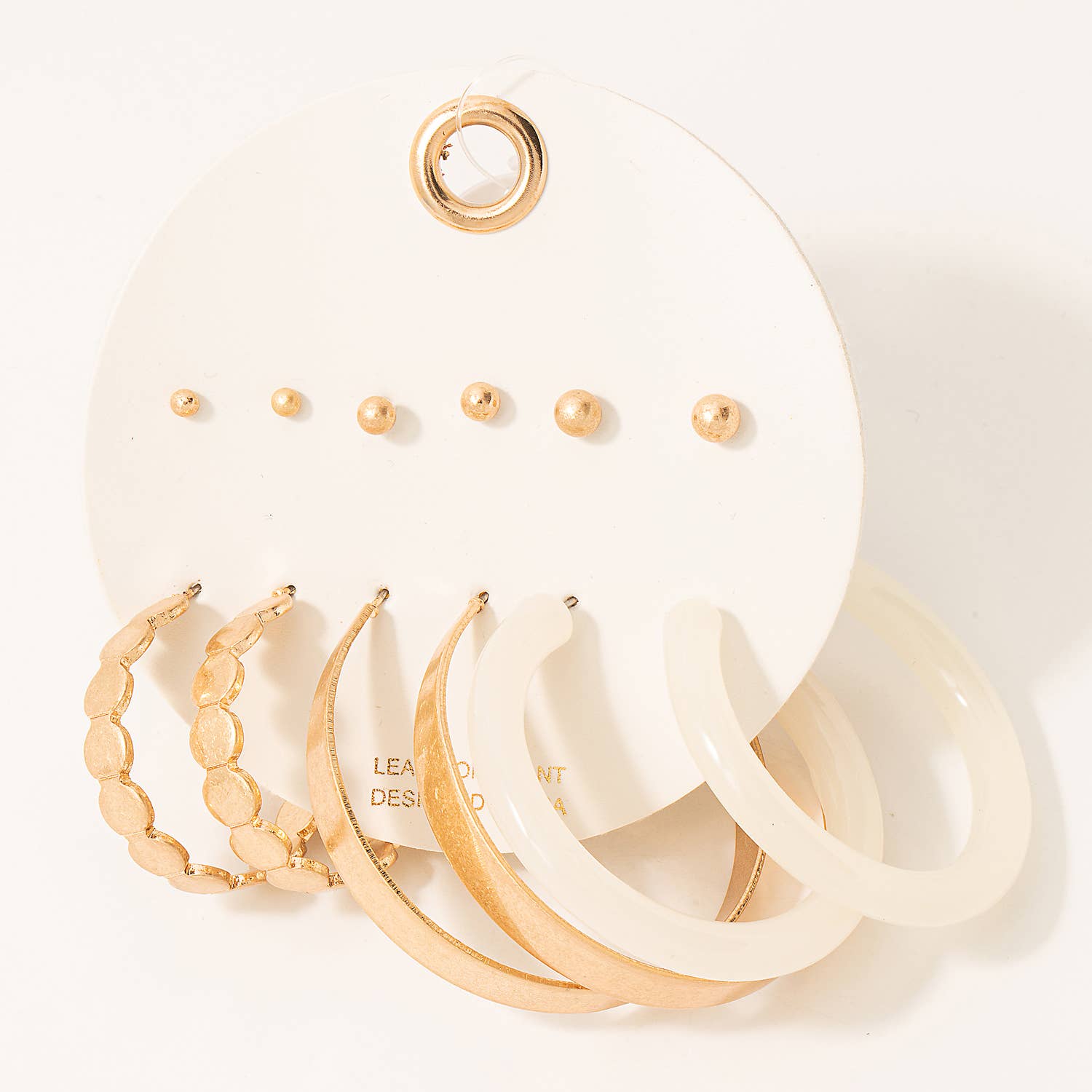 Gold Matte Assorted Hoop Earrings Set