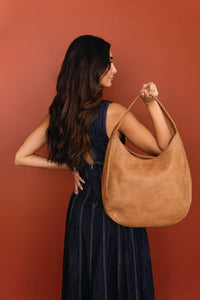 Leslie Studded Whipstitch Hobo