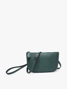 Peacock Bonnie Dual Compartment Whipstitch Crossbody