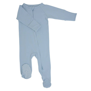 Zipper Footie - Bashful Blue (Terry)