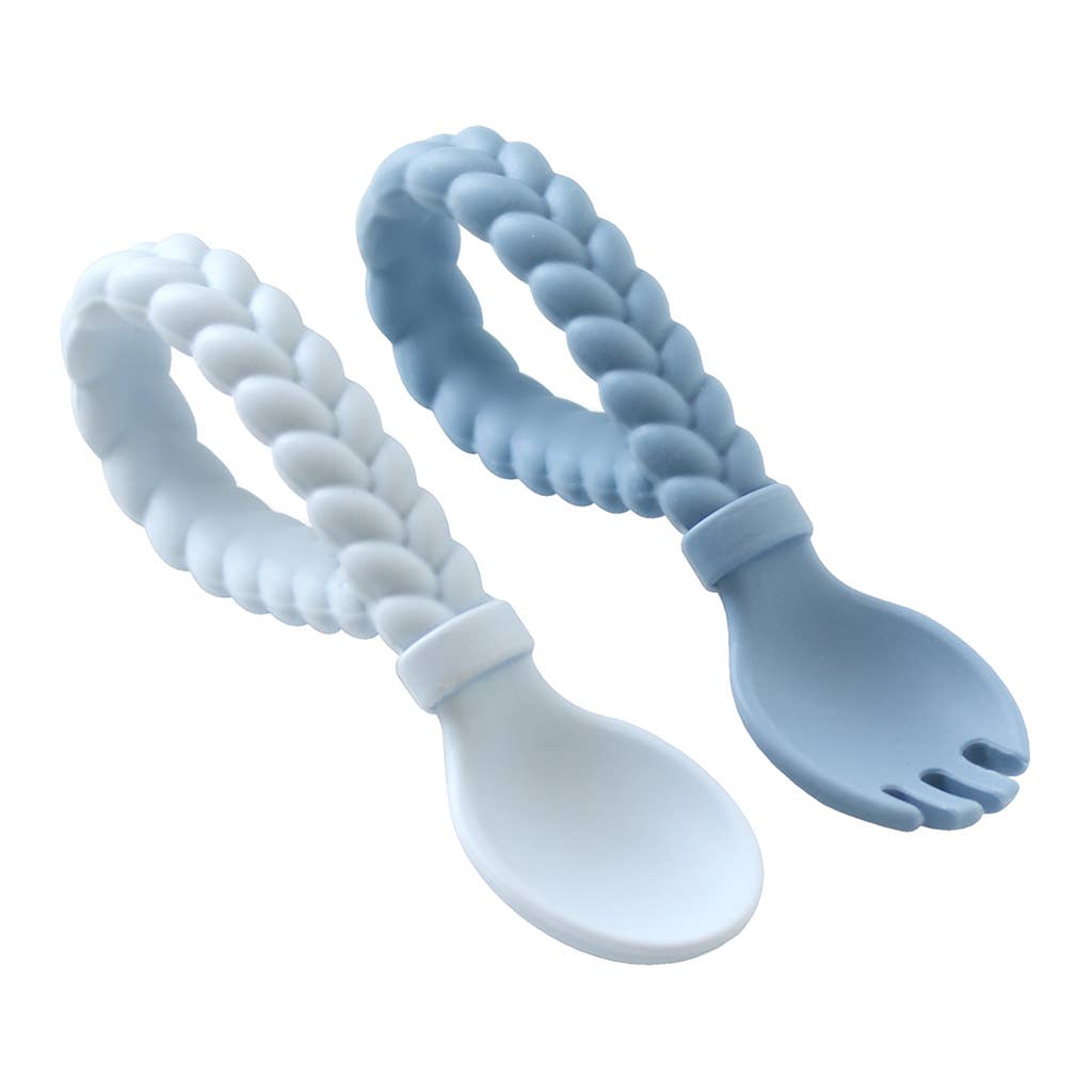 Blue Spoon + Fork Set