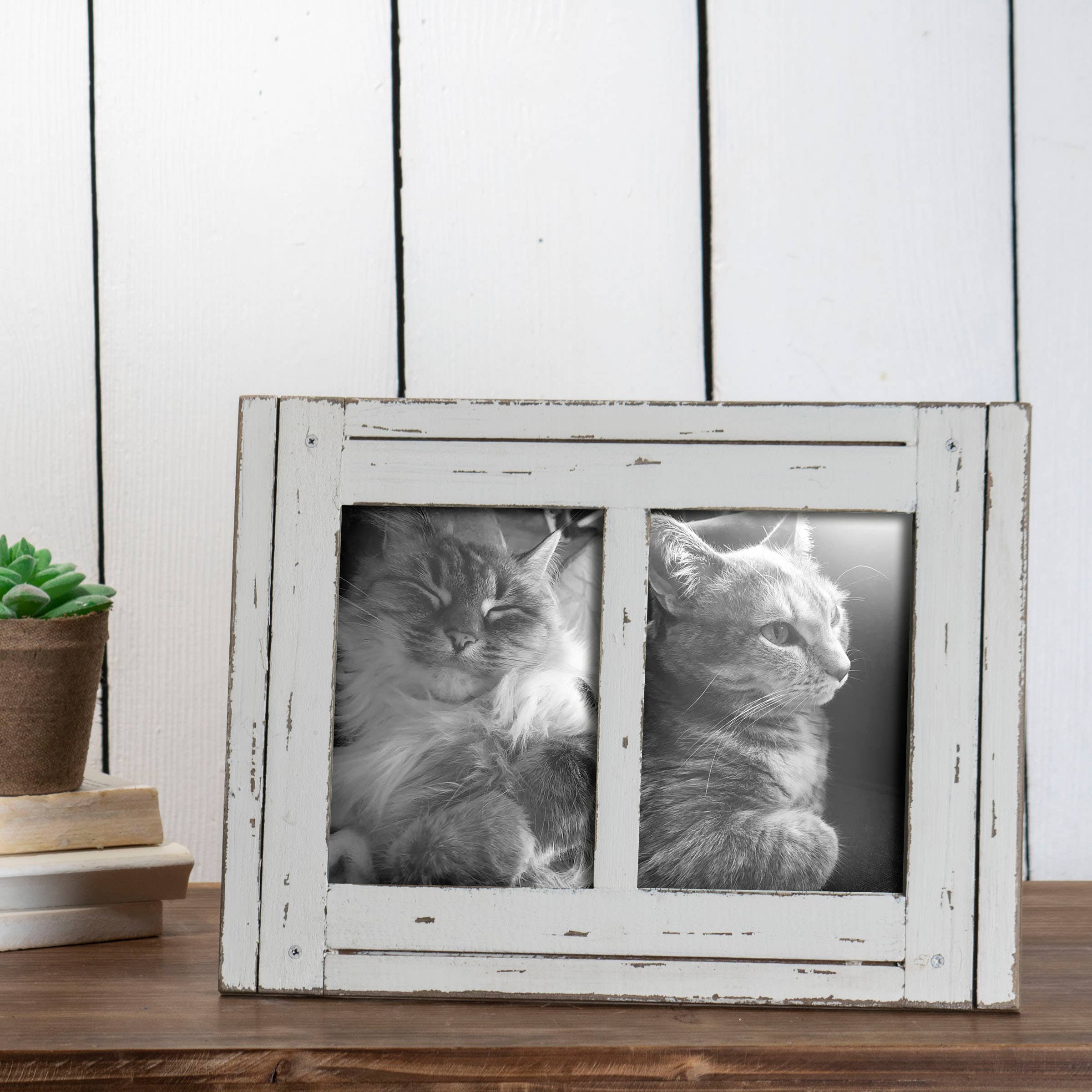 5X7 Two Photo Heartland Frame White