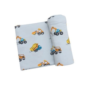 Retro Construction Bamboo Swaddle Blanket