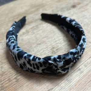 Grey Leopard Headband