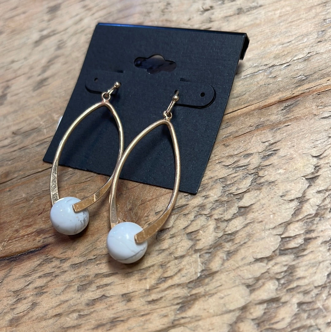 White Marble Earrings